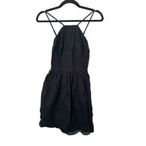 Black Strappy Eyelet Dress